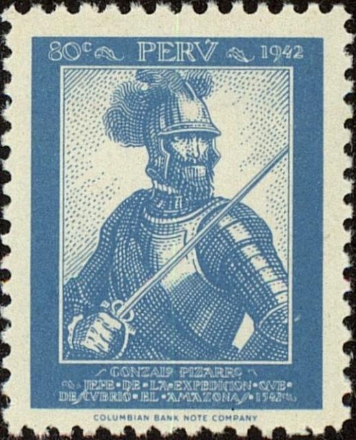 Stamp Gonzalo Pizarro, Peru 1943