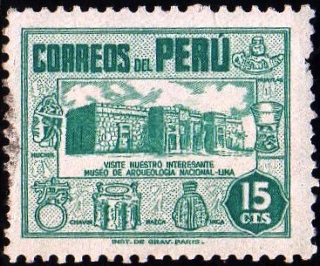 Stamp Archaeological Museum, Lima, Peru 1951